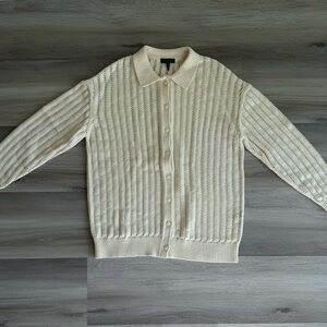 Rag & Bone Adrienne Relaxed Cardigan Sweater Button Front Midweight Ivory W’s M